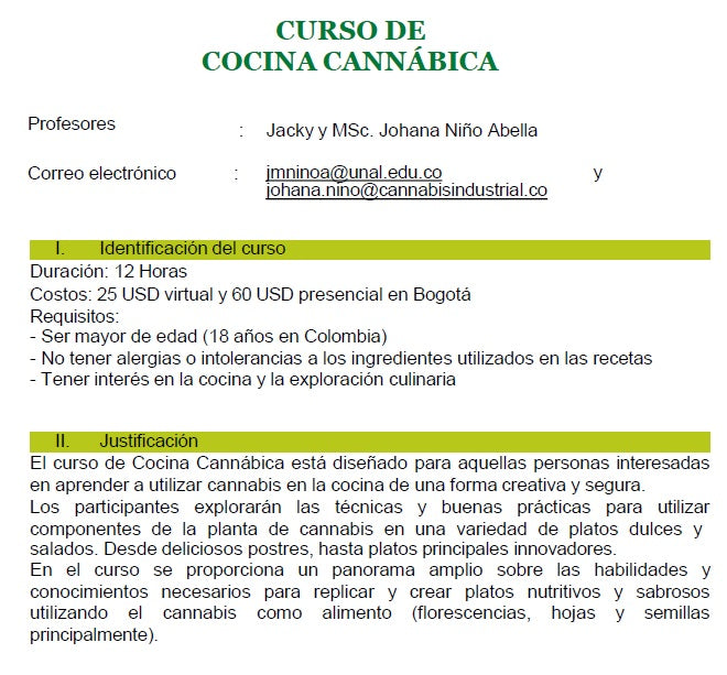 Curso en Cocina Cannábica