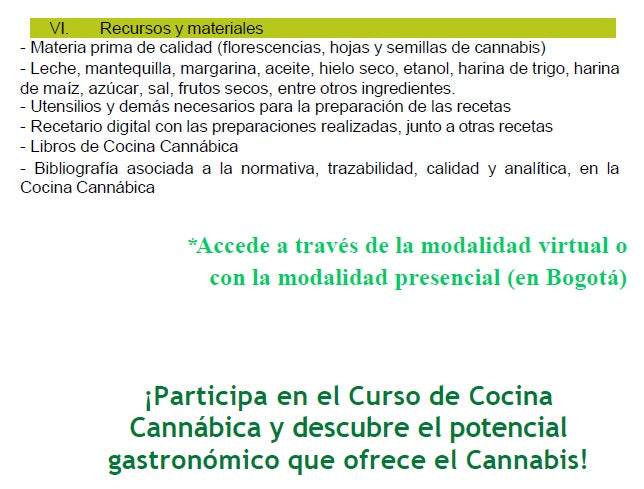 Curso en Cocina Cannábica