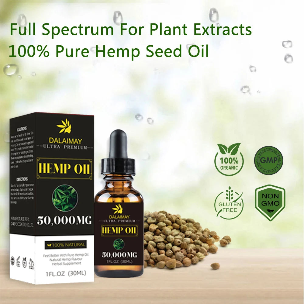 Aceite de Semilla de Cáñamo (Cannabis sativa L.) Orgánico – Gotas Herbales para el Cuidado Corporal y Facial 🌿