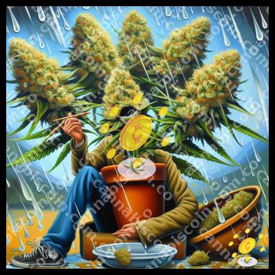 Bud under the creative rain
