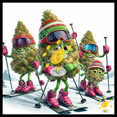Bud Skiing in the Mountain