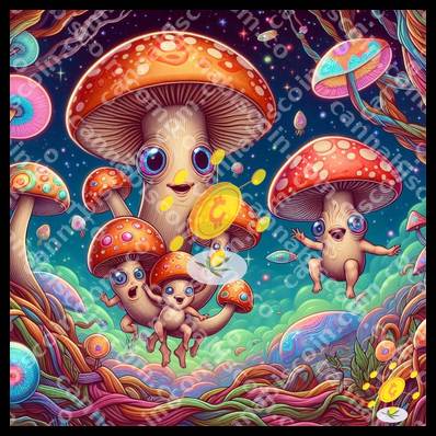 Mushroom goddess in the embrace of wisdom