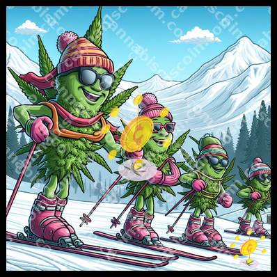 Silly buds skiing in the mountains